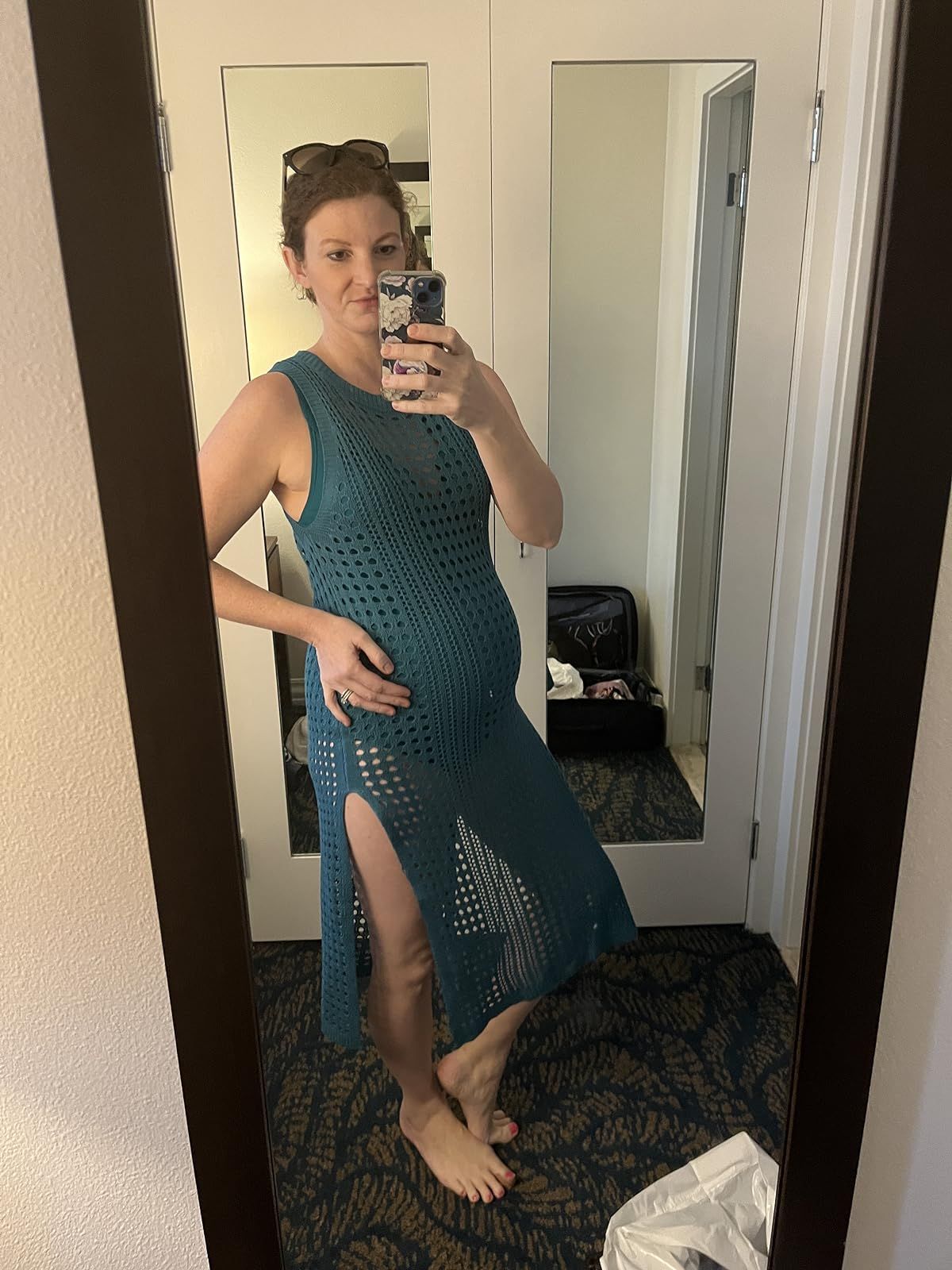 Maternity swim and beach cover up, vacation outfits | Amazon (US)