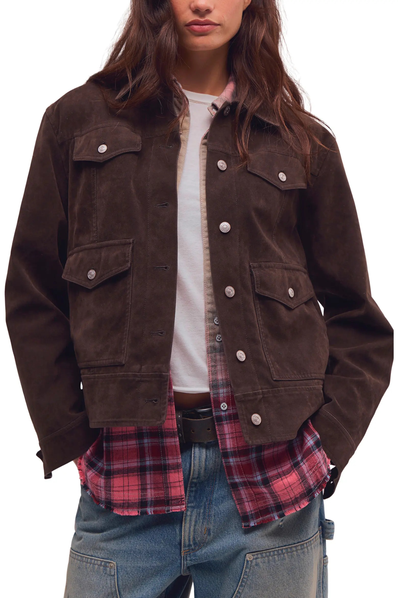 Night Ranch Faux Suede Trucker Jacket (Women) | Nordstrom | Nordstrom