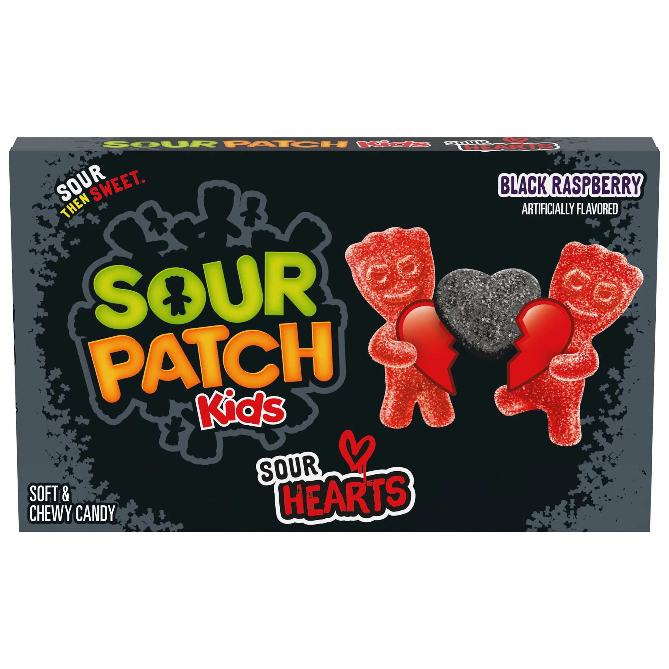 SOUR PATCH KIDS Sour Hearts Black Raspberry Soft & Chewy Candy, Valentines Candy, 3.08 oz | Walmart (US)