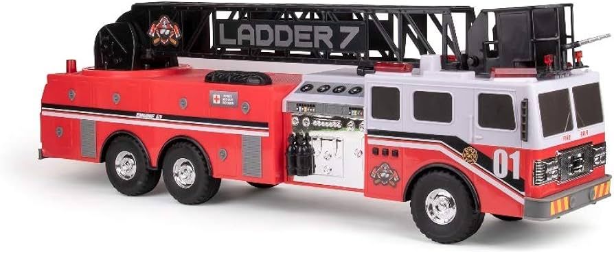 Mighty Fleet Titans Firetruck - Huge Realistic Toy Firetruck with Lights & Sounds & Working Ladde... | Amazon (US)