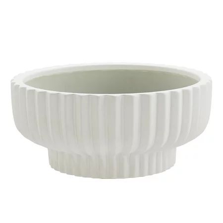 Better Homes & Gardens White Fischer Round Ceramic Planter, 12" | Walmart Online Grocery