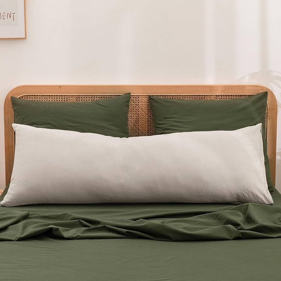 BESTOUCH 100% Washed Cotton Pillowcase for Hair and Skin Linen Feel Soft Comfortable Breathable 1... | Amazon (US)