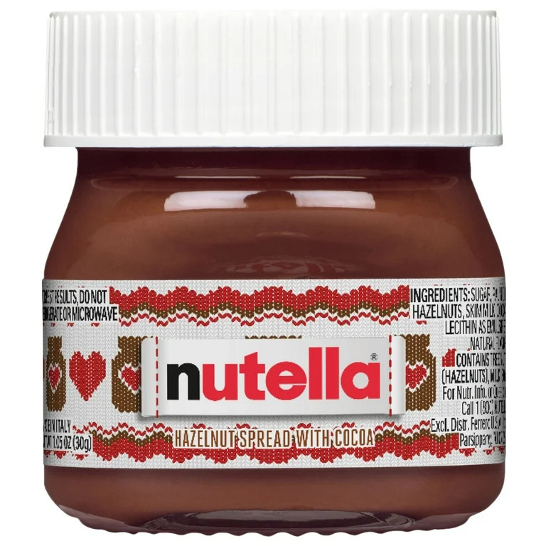 Nutella Creamy Hazelnut Spread with Cocoa, Mini Glass Jar, Holiday Gift Baskets, 1 oz | Walmart (US)