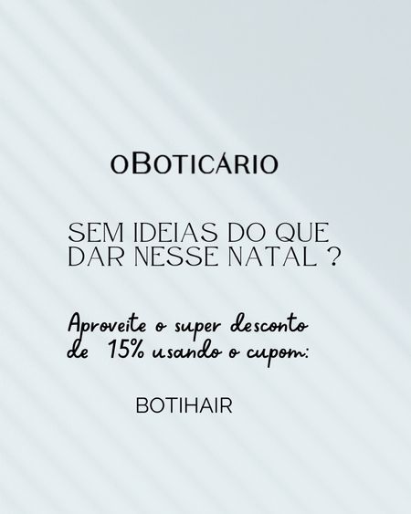 Sem ideias ? Veja essa seleção de presentes para cuidados com os cabelos de O Boticário 👌

NatalLTk

#LTKGiftGuide #LTKbrasil #LTKbeauty