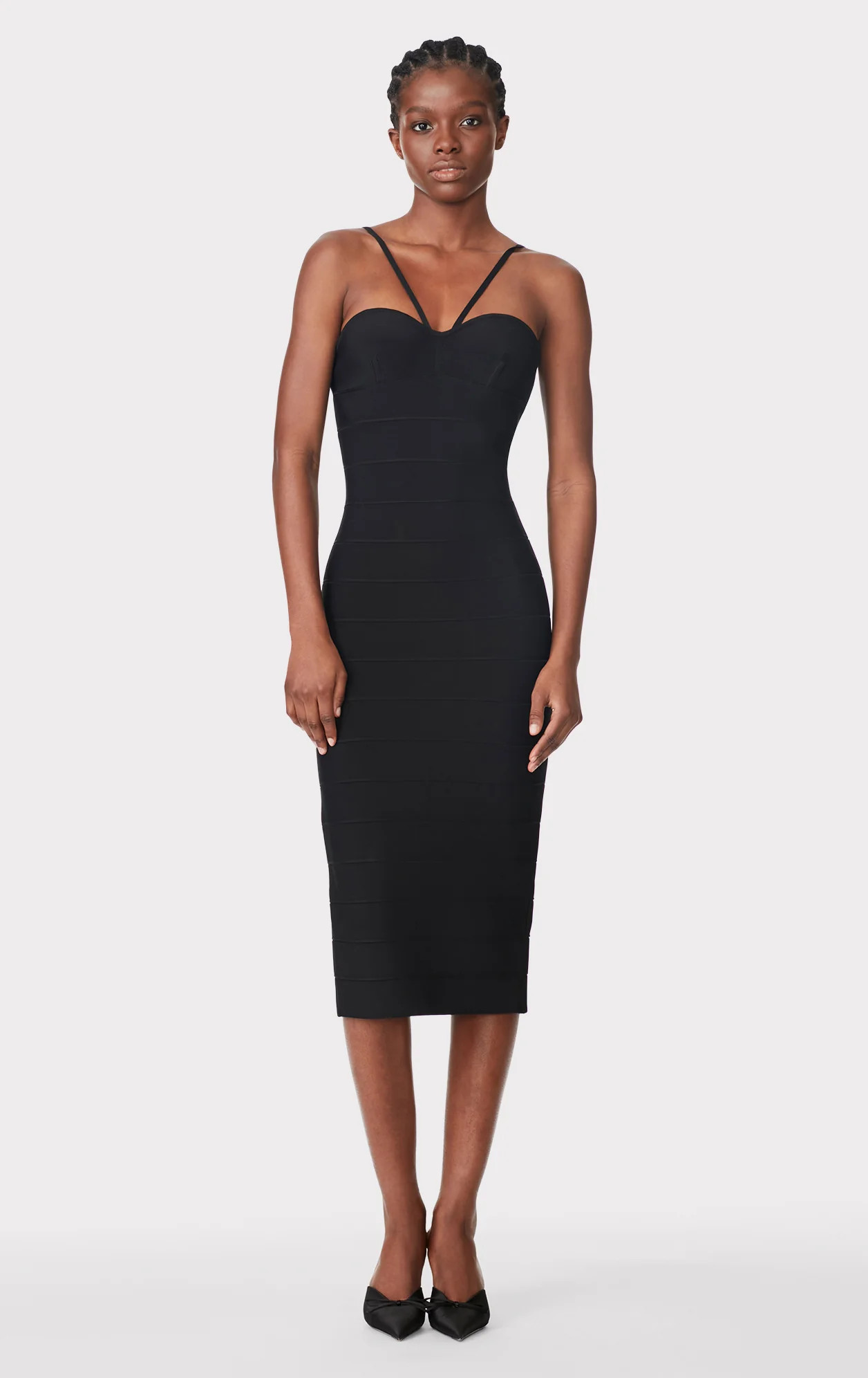 ICON STRAPPY SWEETHEART MIDI DRESS | Herve Leger