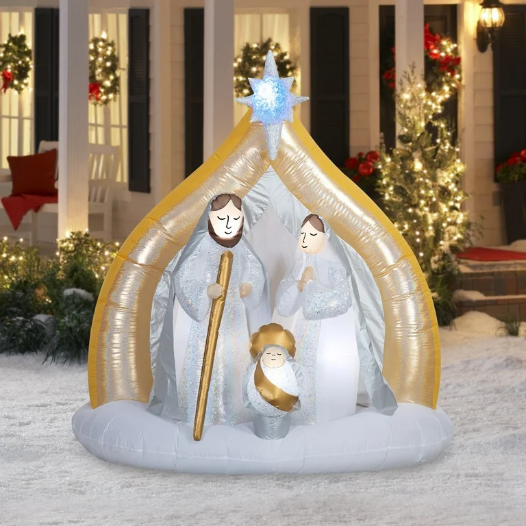 6 ft Nativity Scene Christmas Airblown Yard Inflatable, Multicolor, by Holiday Time - Walmart.com | Walmart (US)