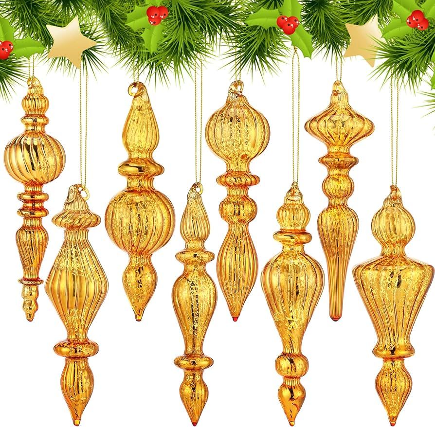Convenient Packaging: our package contains 9 finial mercury glass ornaments, ensuring easy organi... | Amazon (US)
