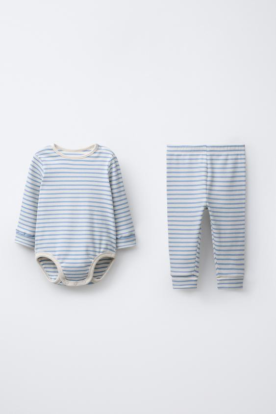 STRIPED BODYSUIT AND LEGGINGS SET | Zara US