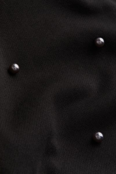 Bead-decorated Sweatshirt - Black/beads - Ladies | H&M US | H&M (US + CA)