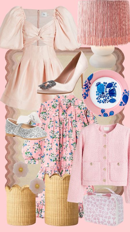 Think pink!!! Lots of sale finds!
💕 Plate is melamine 
🎀 Floral dress is 70% off 
👠 Heels are Amazon 
💙 jacket is $49! 

#thebrokebrooke #dailyfinds #amazonfinds #heels #glitter #valentinesday #dresses #weddingguestdresses 

#LTKFind