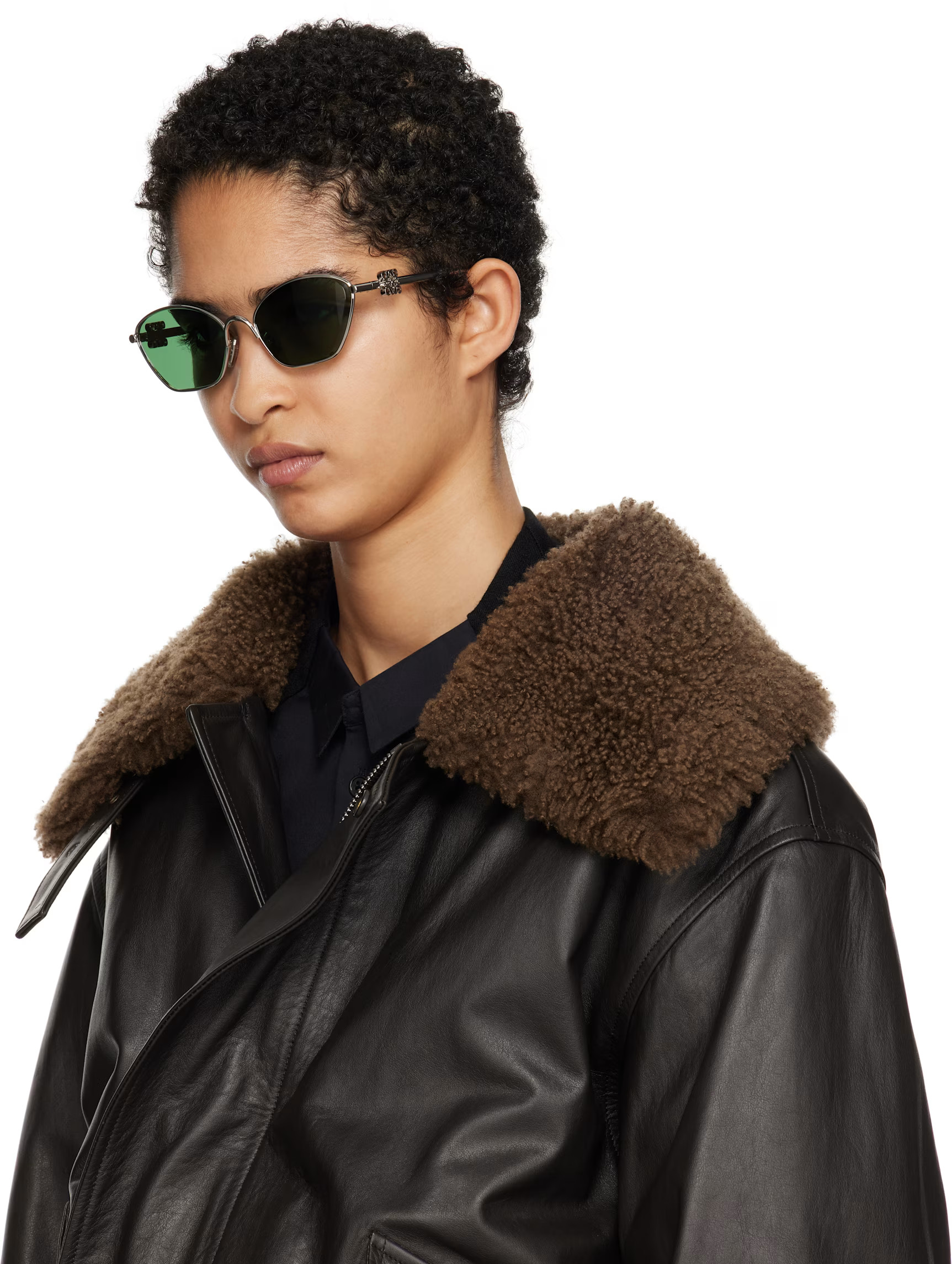 LOEWE - Silver Anagram Hexagonal Sunglasses | SSENSE