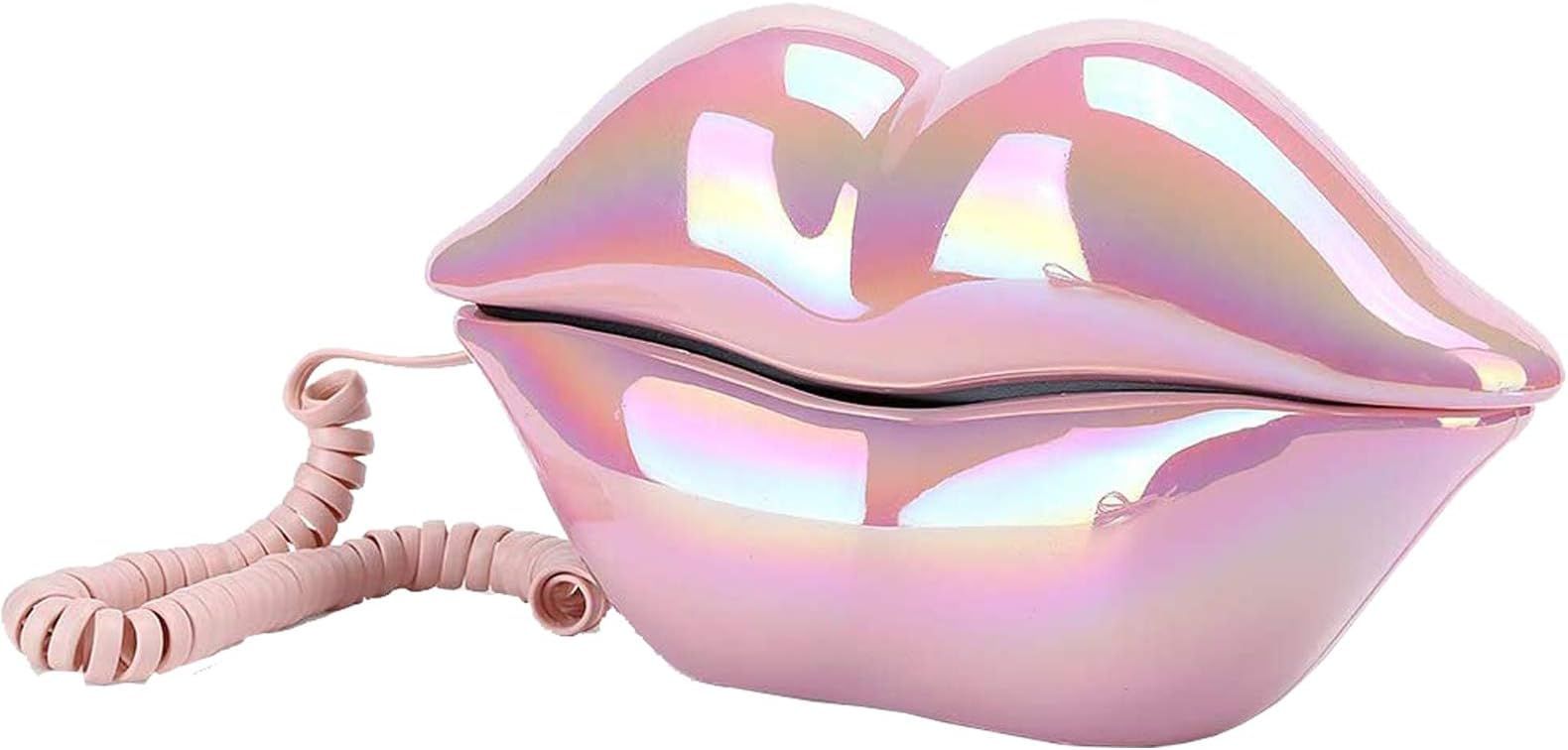 Lip Telephone, Advanced Home Telephone, Interesting Mouth Lip-Shaped Telephone, Funny Pink Lip Plast | Amazon (US)