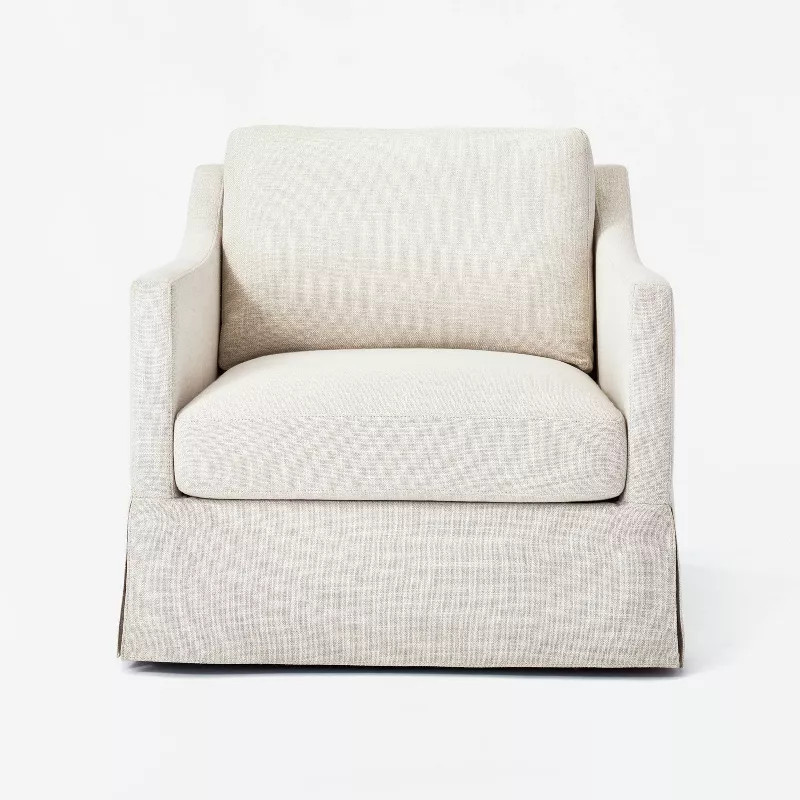 Vivian Park Upholstered Swivel Chair Cream - Threshold™ designed with Studio McGee | Target