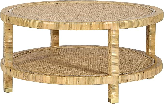 Tov Furniture Amara Natural Rattan Coffee Table | Amazon (US)