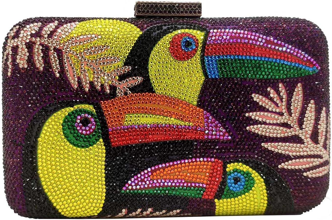 Toucan Bird Crystal Clutch Purses for Women Rhinestone Evening Bags Party Cocktail Handbag and Pu... | Amazon (US)