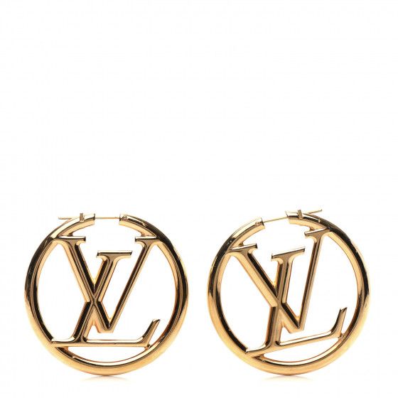LOUIS VUITTON Louise Hoop Earrings Gold | Fashionphile