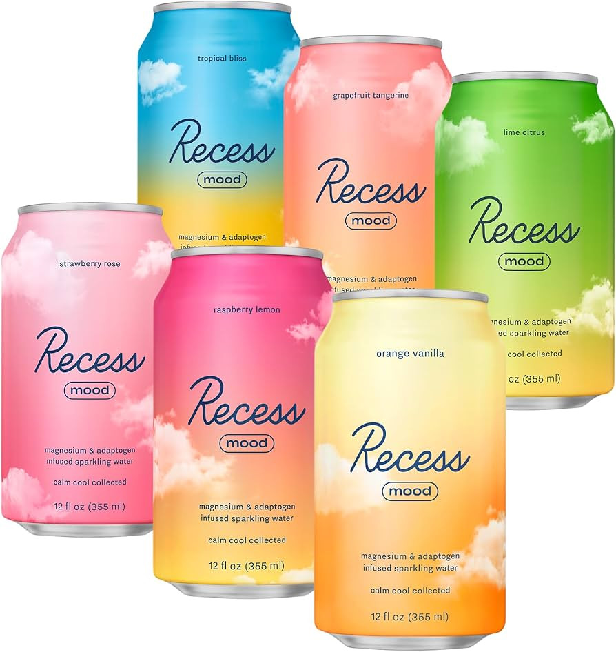 Recess Mood Magnesium Supplement Drink Calming Beverage, 12 Ounce (Variety Pack, 12 Pack) *Greate... | Amazon (US)