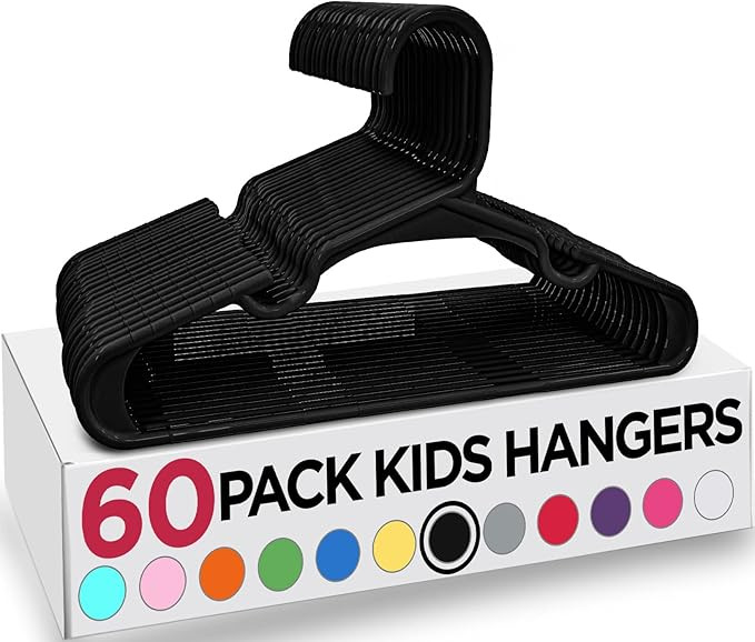 Utopia Home 60 Pack Kids Hangers - 11.5 Inch Plastic Baby Hangers for Closet - Childrens Hangers ... | Amazon (US)