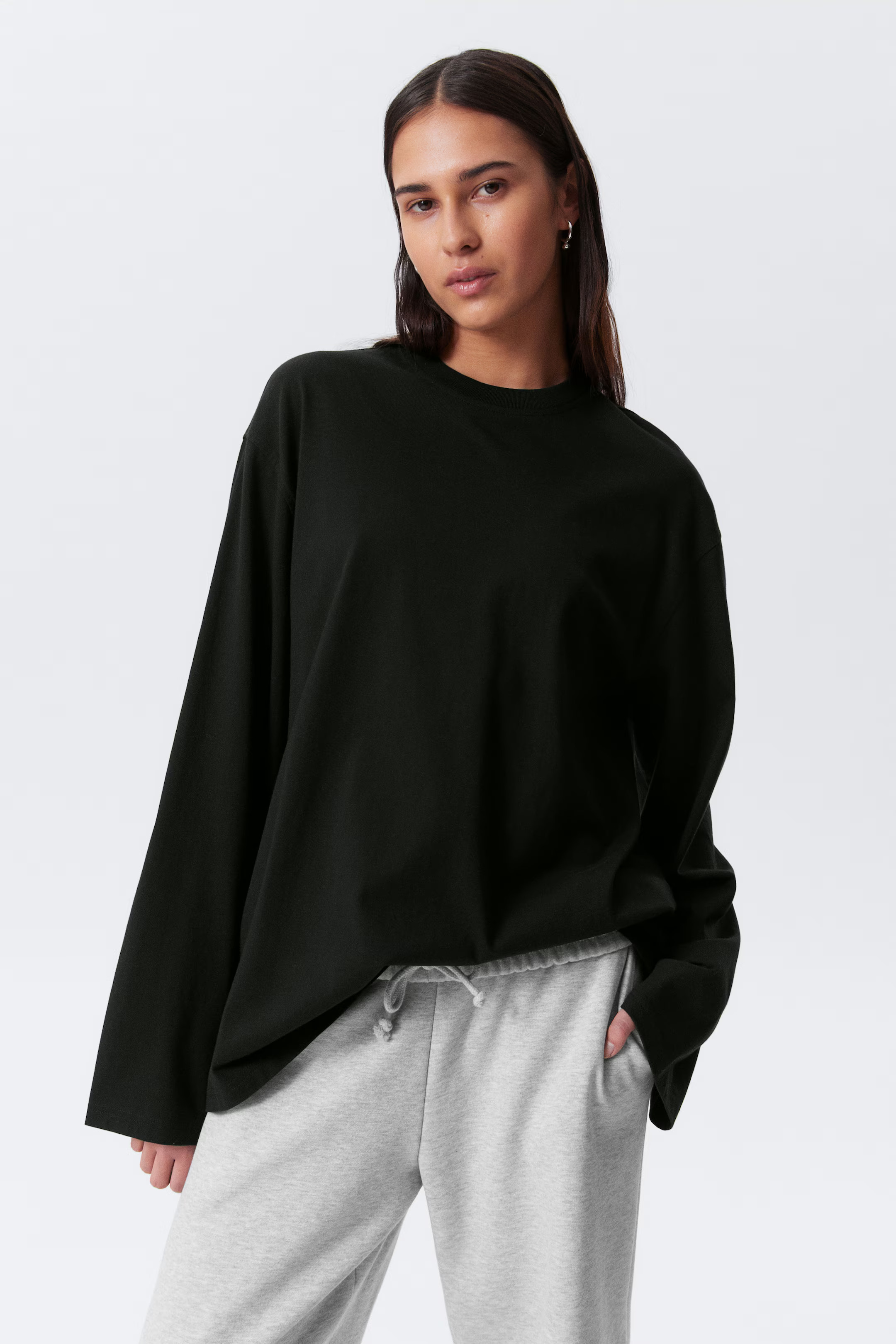 Oversized Long Sleeve T-shirt | H&M (UK, MY, IN, SG, PH, TW, HK)
