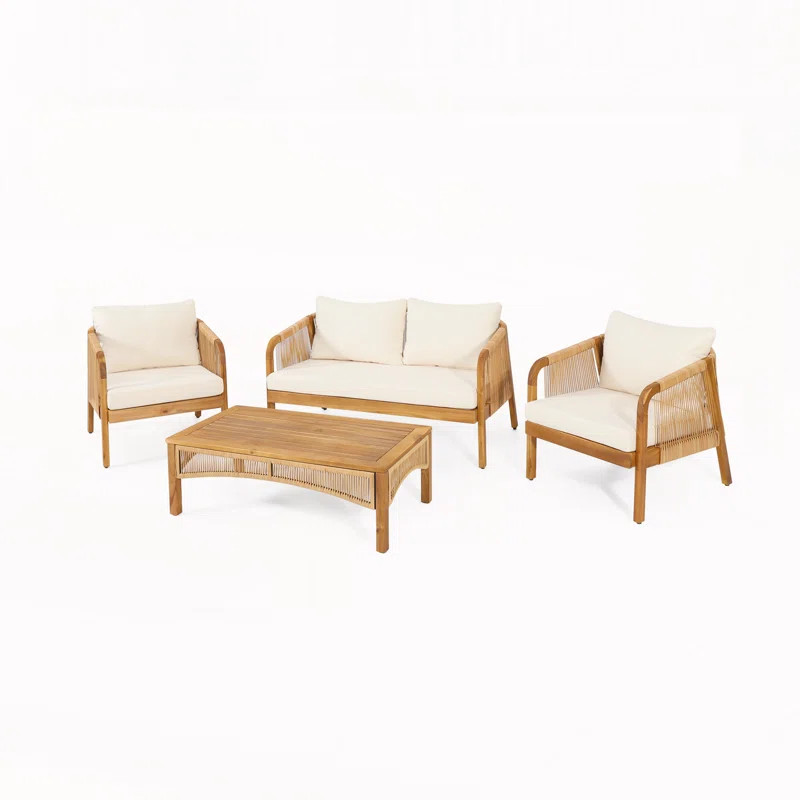 Fiora 4-Person Patio Conversation Set with Cushions | Wayfair North America