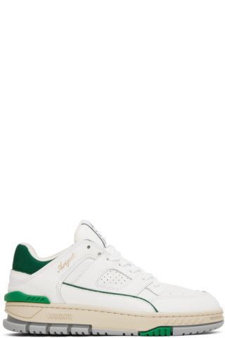 Axel Arigato - White & Green Area Lo Sneakers | SSENSE