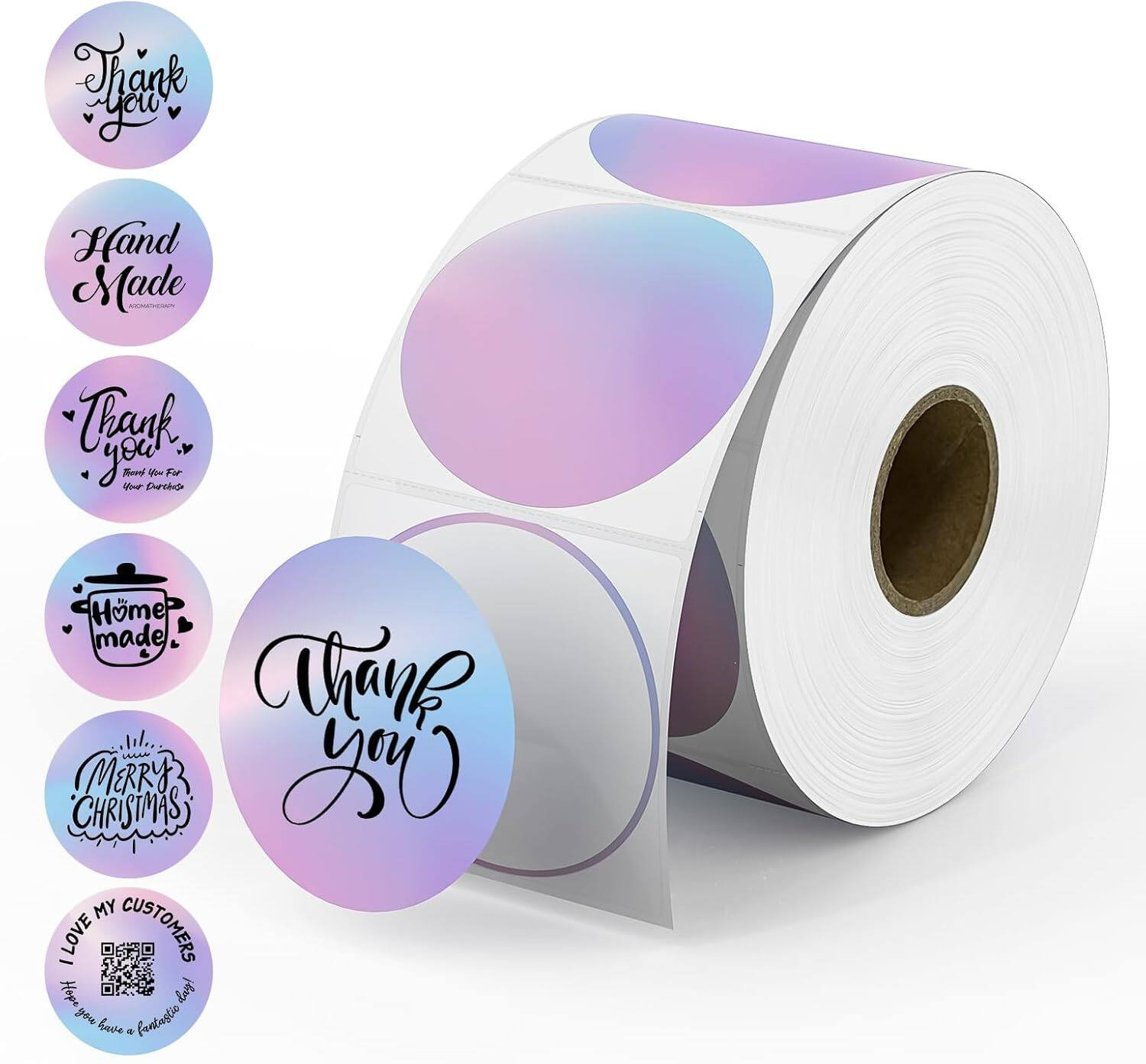 MUNBYN - 2 Inch Round Thermal Labels, Direct Thermal Printer Labels for Small Businesses, DIY Logo Design, 750 Sheets/1 Roll - Purple | Best Buy U.S.