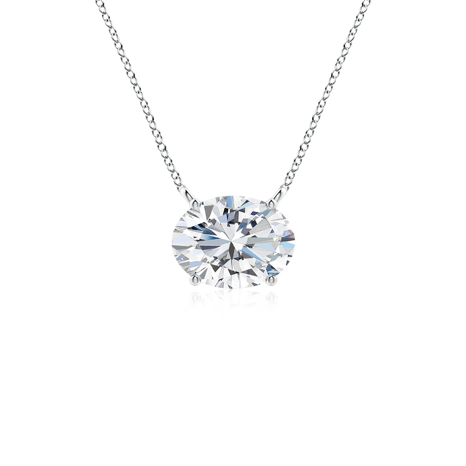 Lab-Grown East-West Oval Diamond Solitaire Pendant | Angara | Angara US