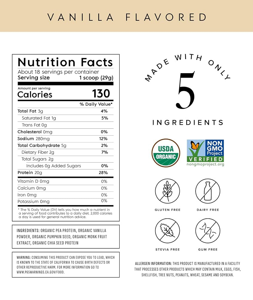 Truvani Vegan Protein Powder | Vanilla | 20g Plant Based Protein | 18 Servings | Keto | Gluten & ... | Amazon (US)