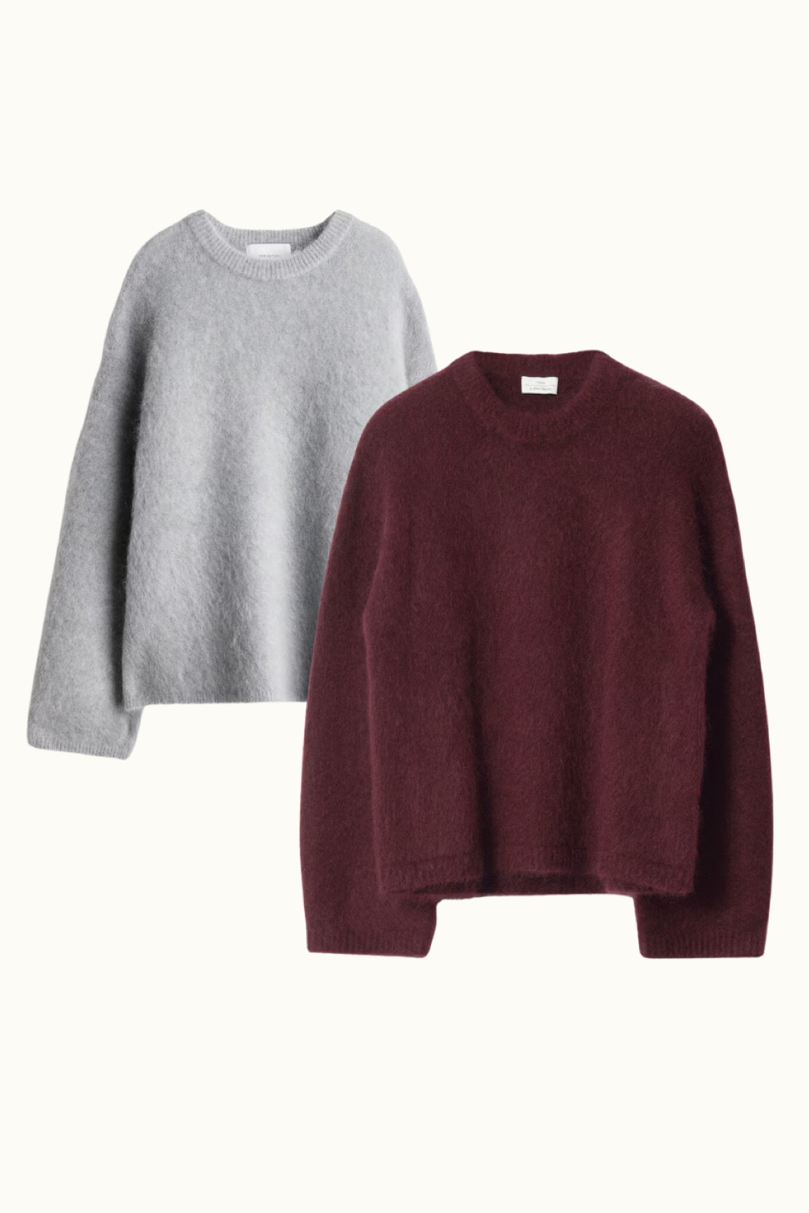 Mohair Jumpers / Winter Jumpers / H&M jumper / grey jumper / burgundy jumper 