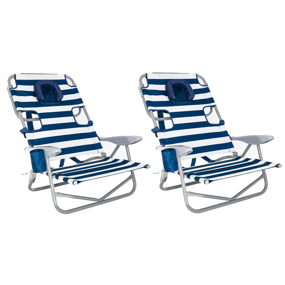 Ostrich On-Your-Back Outdoor Lounge 5 Position Recline Beach Chair (2 Pack) | Target