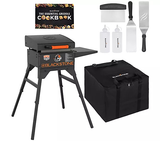 Blackstone 17" Griddle Grill w/ Stand, Hood, Carry Bag & Tool Set | QVC