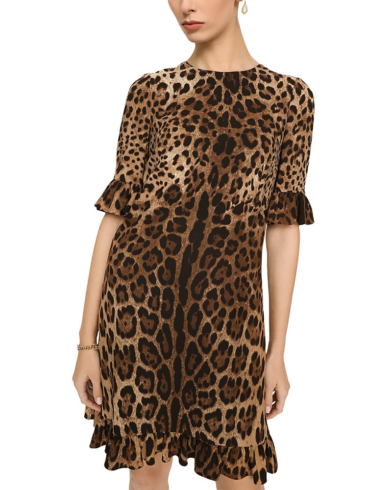 Dolce & Gabbana Cady Leopard Print Mini Dress | Bloomingdale's (US)