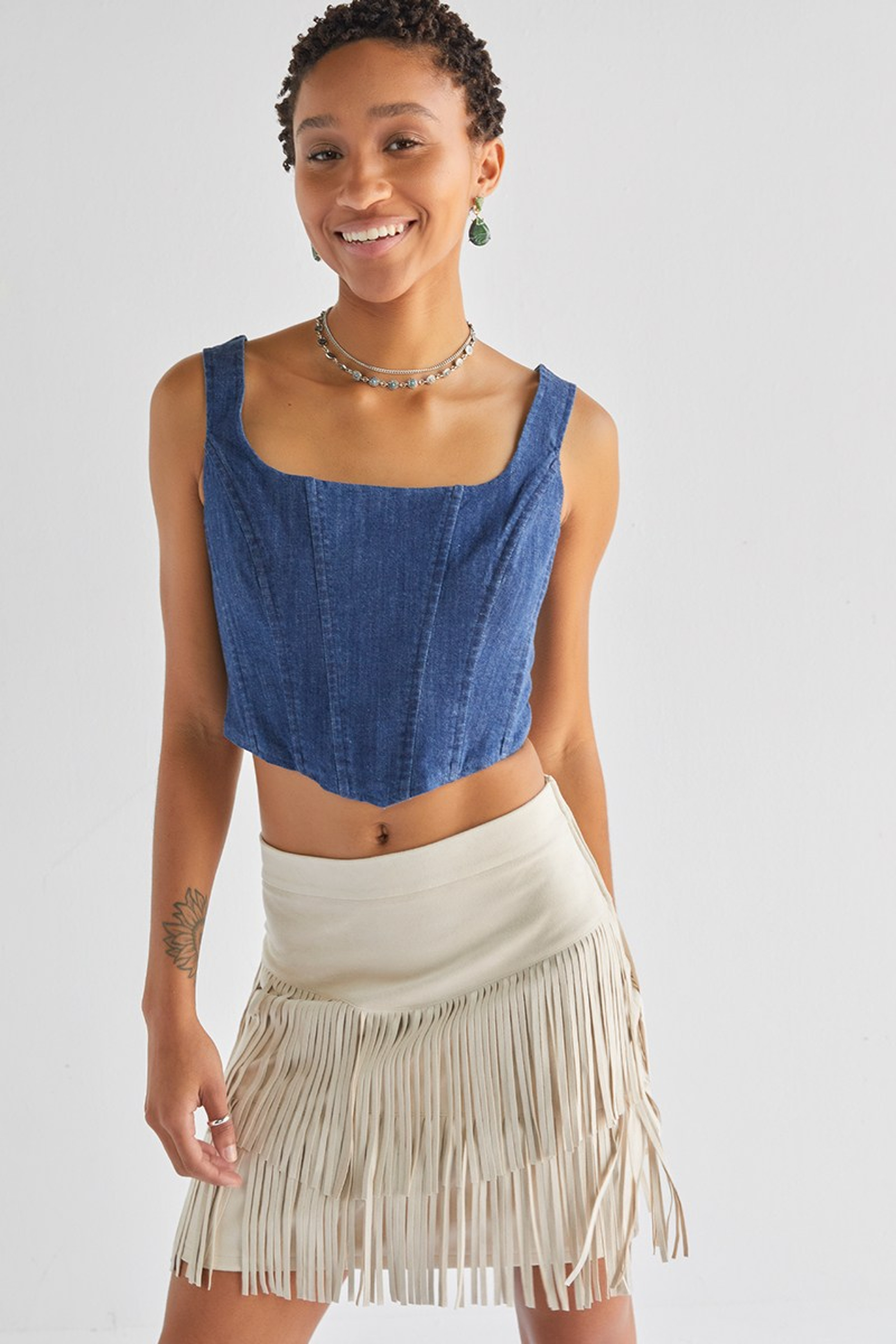Mataline Fringe Faux Suede Mini Skirt | Francesca's