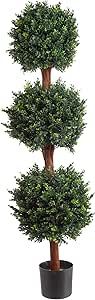 Artificial Tree - 5FT Faux Hedyotis Topiary Ball Tree in Weighted Pot - Fake Plants for Indoor Di... | Amazon (US)
