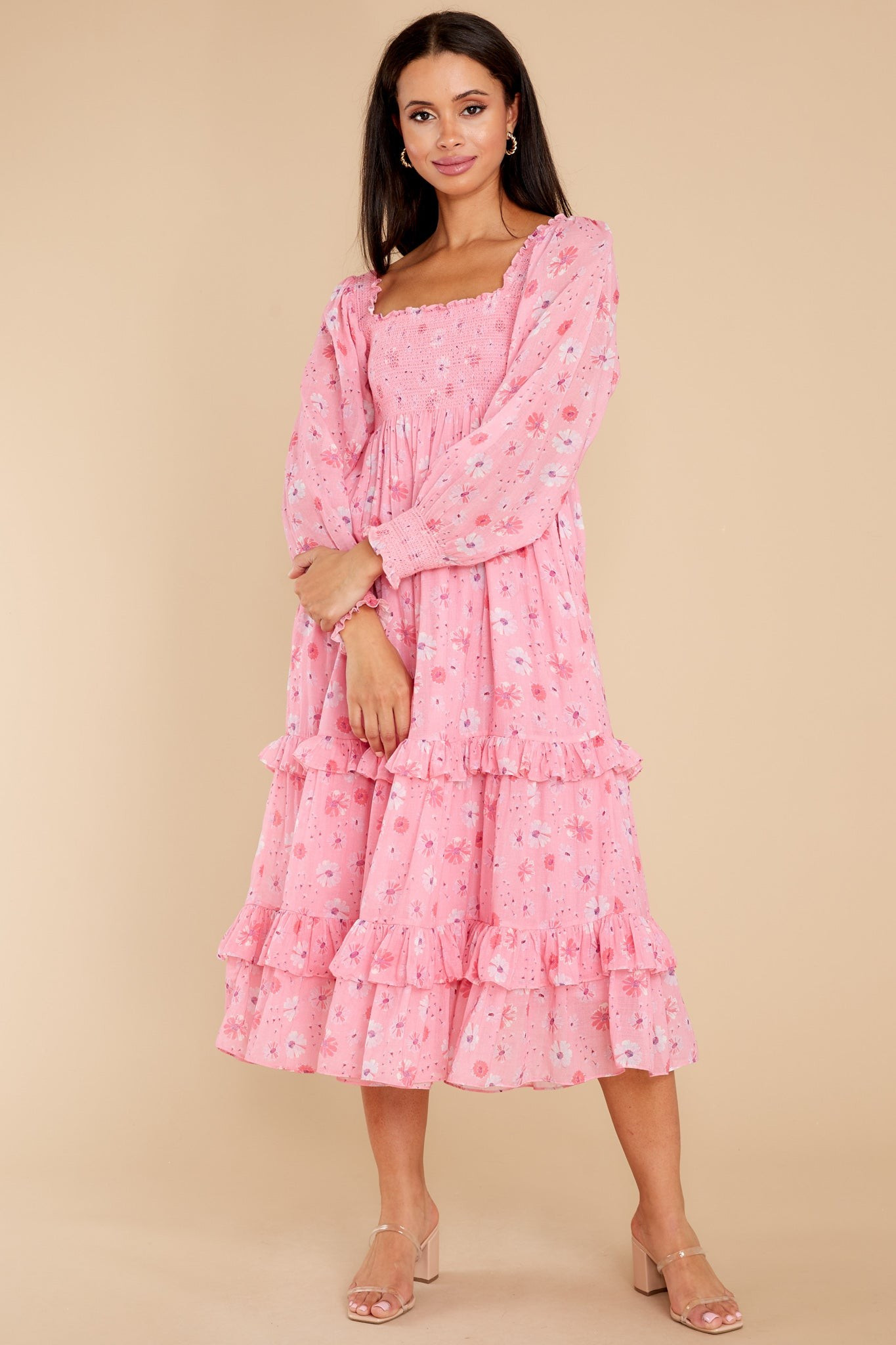 Miri Coral Blaze Midi Dress | Red Dress 