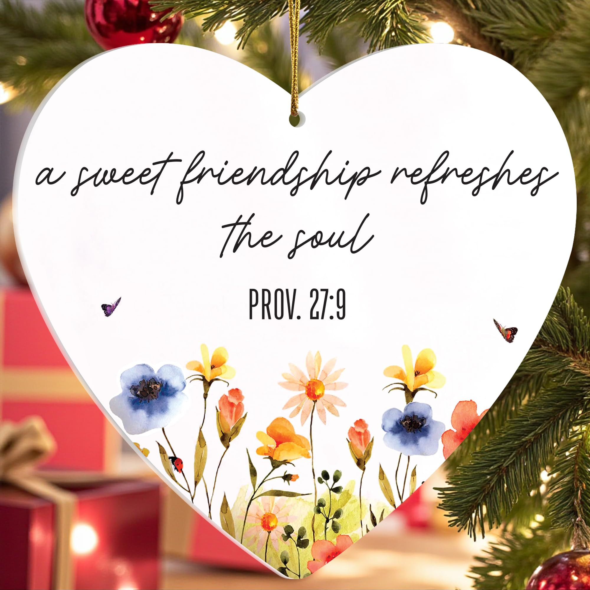 A Sweet Friendship Refreshes The Soul Christian Friendship Ornament, Religious Christmas Decorati... | Amazon (US)
