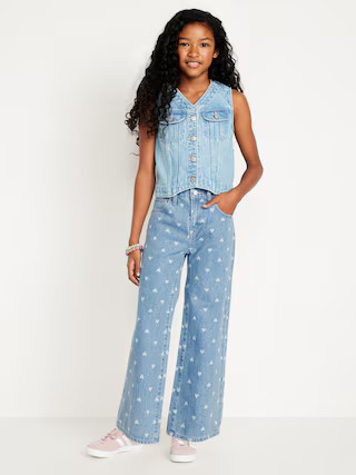 Printed High-Waisted Baggy Wide-Leg Jeans for Girls | Old Navy (US)