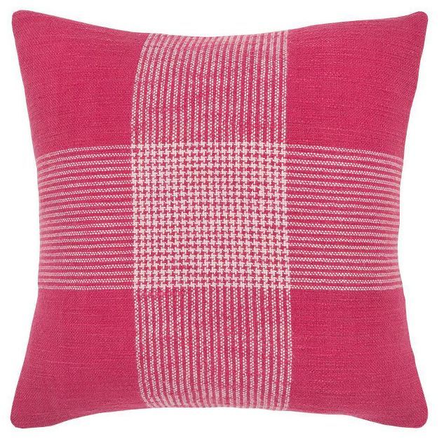 20"x20" Oversize Plaid Poly Filled Square Throw Pillow - Rizzy Home | Target