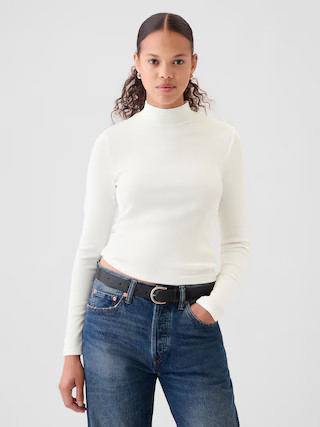 Modern Rib Cropped Mockneck Shirt | Gap (US)