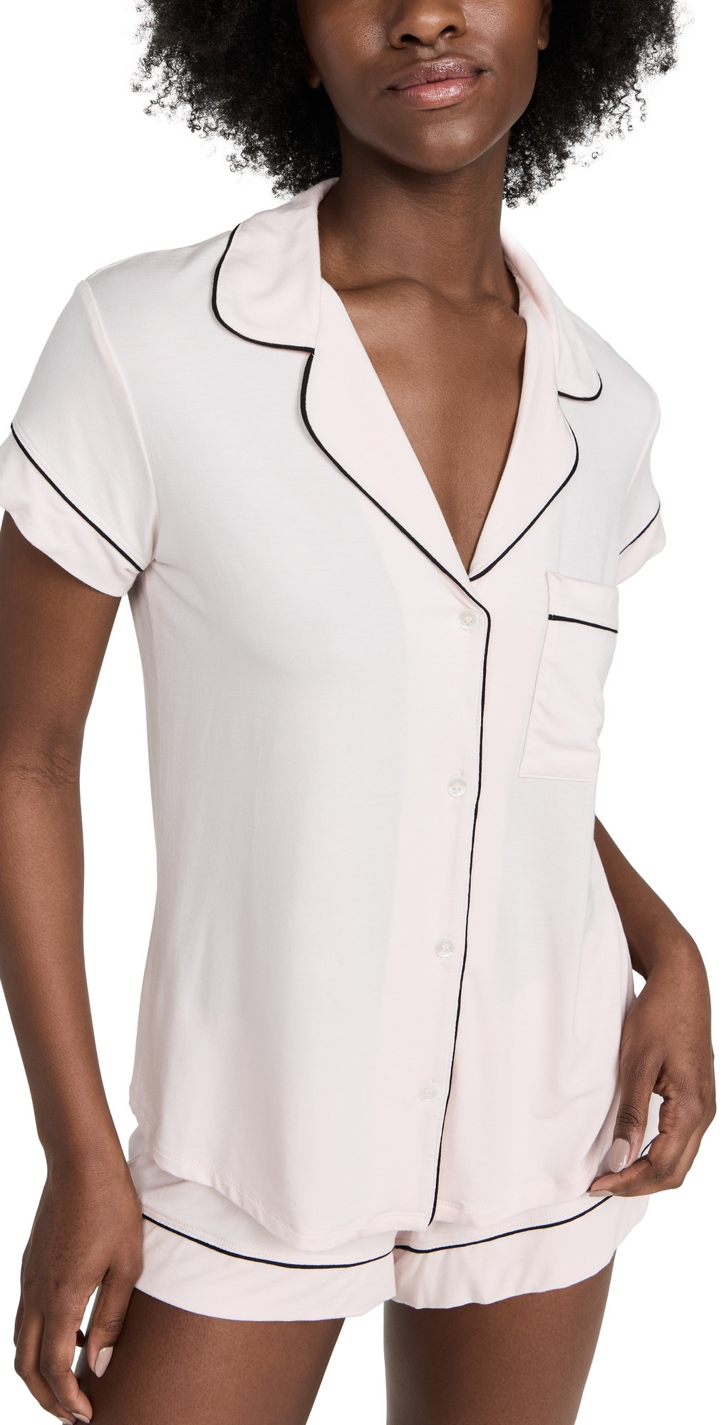 Eberjey Gisele Shortie Pajama Set Sorbet/Black XL | Shopbop