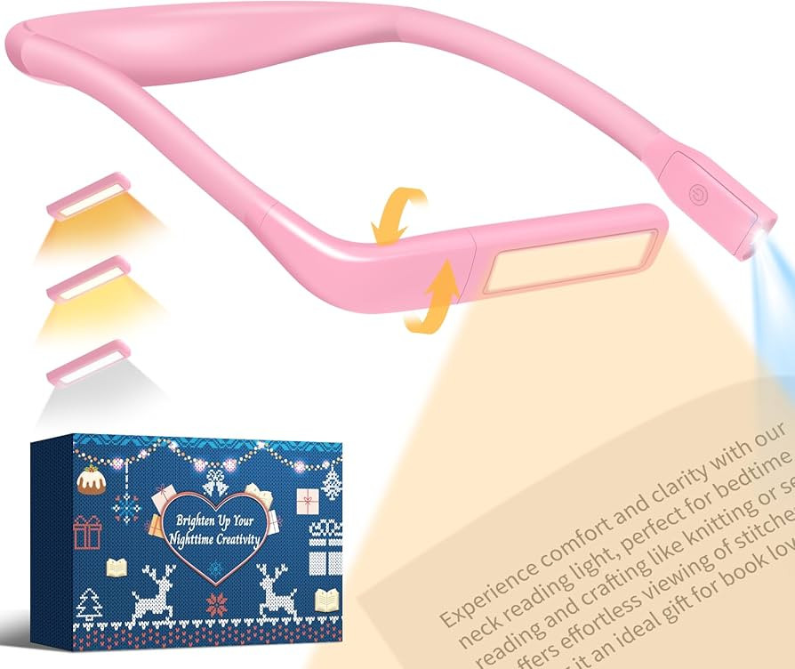 Neck Booklight for Reading in Bed at Night, Pink Light Knitting Accessories Sewing Supplies Stock... | Amazon (US)