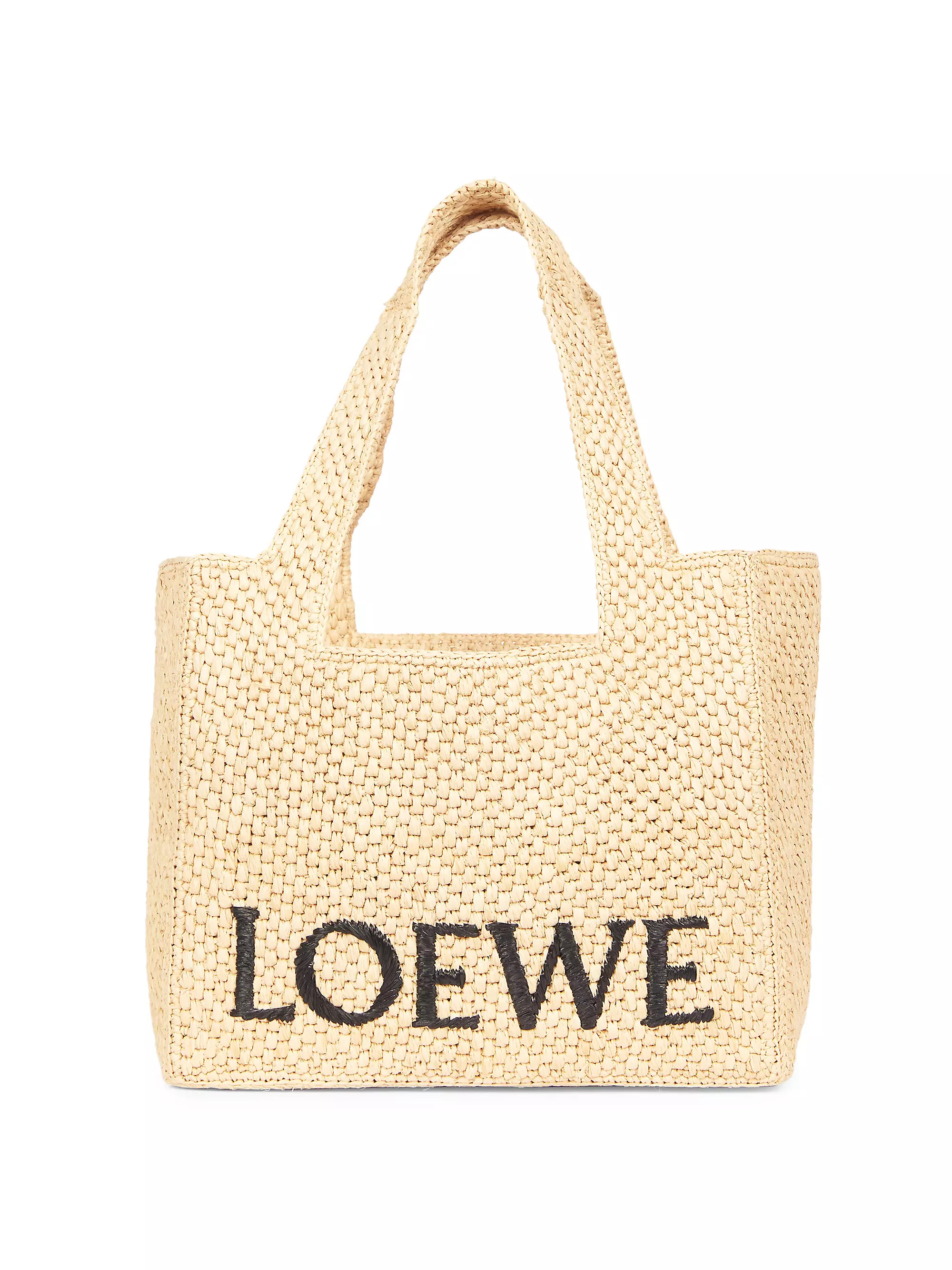 LOEWE x Paula's Ibiza Medium Raffia Logo Tote Bag | Saks Fifth Avenue