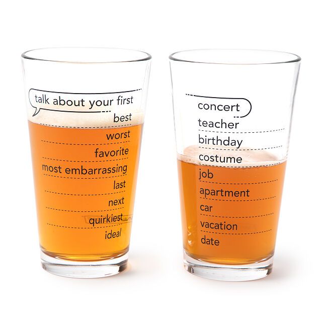 Talking Pints - Conversation Glassware | UncommonGoods