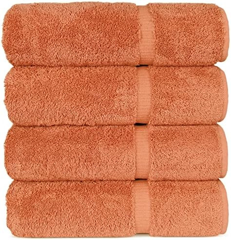 Luxury Hotel & Spa 100% Cotton Premium Turkish Bath Towels, 27" x 54'' (Set of 4, Coral) | Amazon (US)