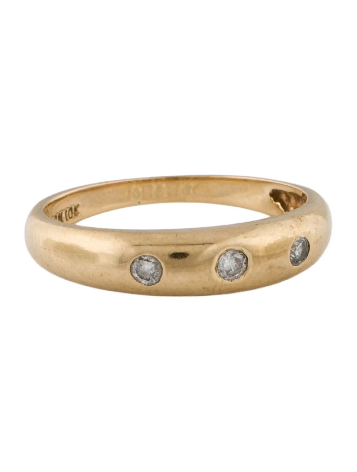 Ring 10K Diamond Band - Band, Rings - RRING370545 | The RealReal | The RealReal