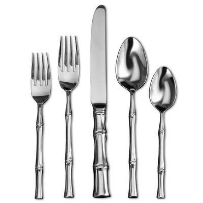 Bamboo Satin 20 Piece 18/10 Stainless Steel Flatware Set, Service for 4 | Perigold