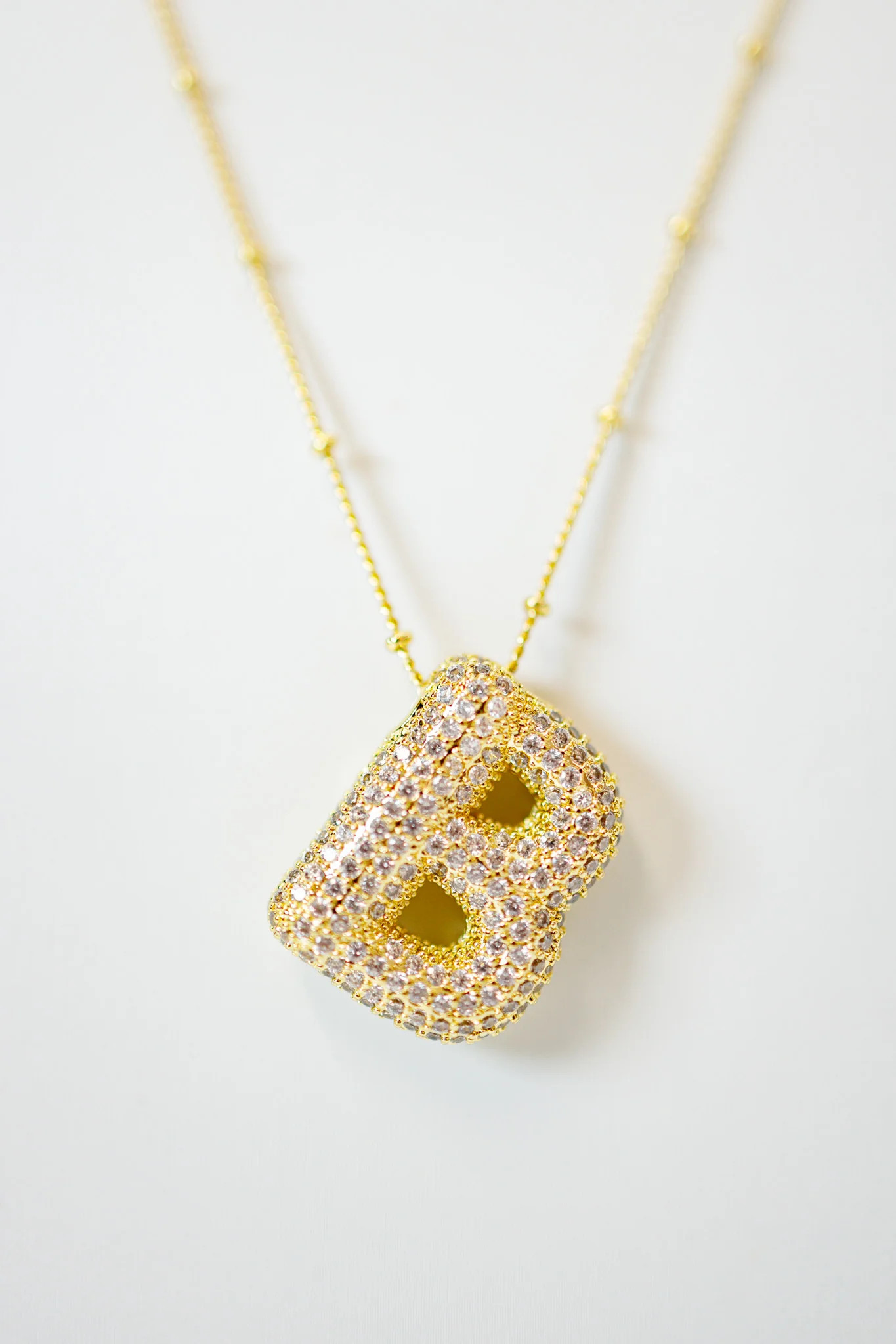 Jeweled Bubble Initial Necklace, VARIOUS T | Jaxe + Grace Boutique