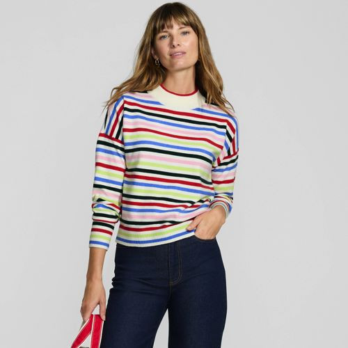 Women's CashTouch Drop Shoulder Mock Neck Sweater | Lands' End (US)