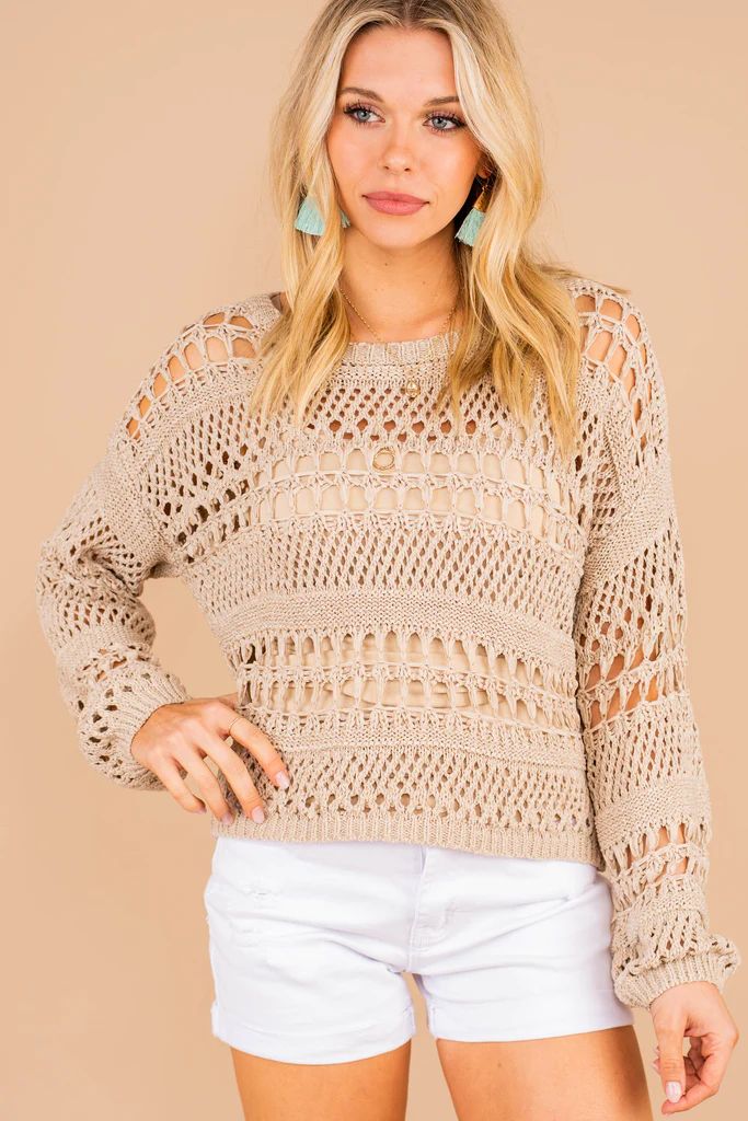 Just For You Taupe Brown Crop Sweater | The Mint Julep Boutique