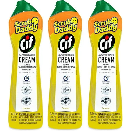 Scrub Daddy 3x All Purpose Cleaning Cream Lemon - Multi-Surface Household Cleaner 16.9 oz 3 Count | Walmart (US)